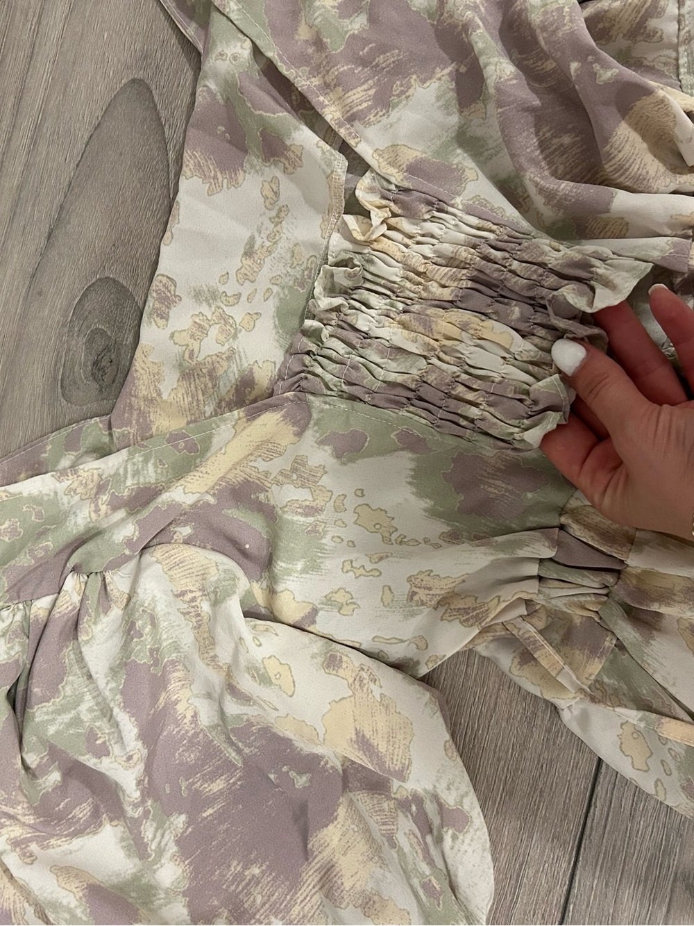 Floral Square-Neck Maxi Dress in Sage & Mauve - Picture 6 of 8